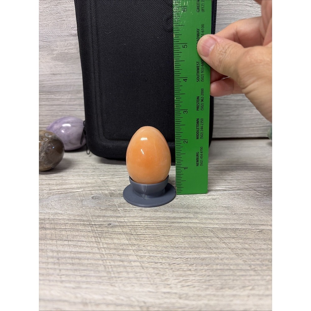 Lot Of 6 Eggs Stone Marble Alabaster Granite Multi Color (e8-01) - Picture 7 of 16